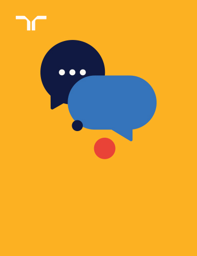 Illustration représentant 2 bulles de conversation par texto