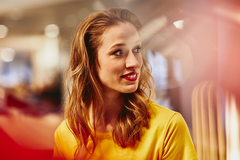 woman looking to the right