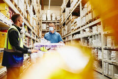 guys working in a warehouse