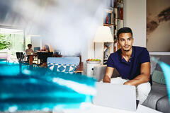 Man working at home
