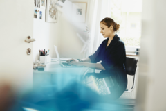 woman working remotely