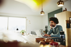 man smiling at home