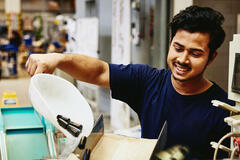 Man working on a manufacturing site.