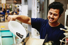 Man working on a manufacturing site.