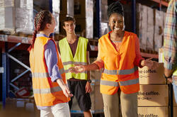 people working in warehouse