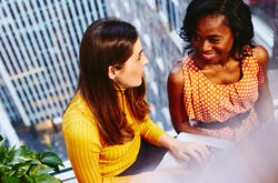 Two women having a conversation