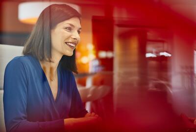 woman leading a conversation