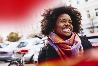 woman smiling