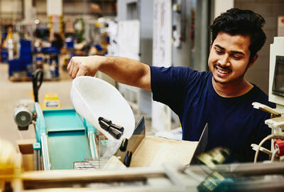 Man working on a manufacturing site.