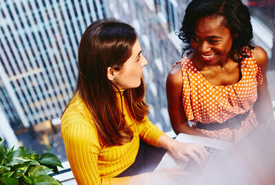 Two women having a conversation