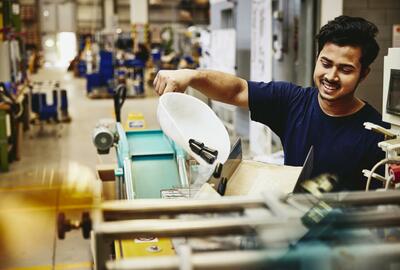 Man working on a manufacturing site. 