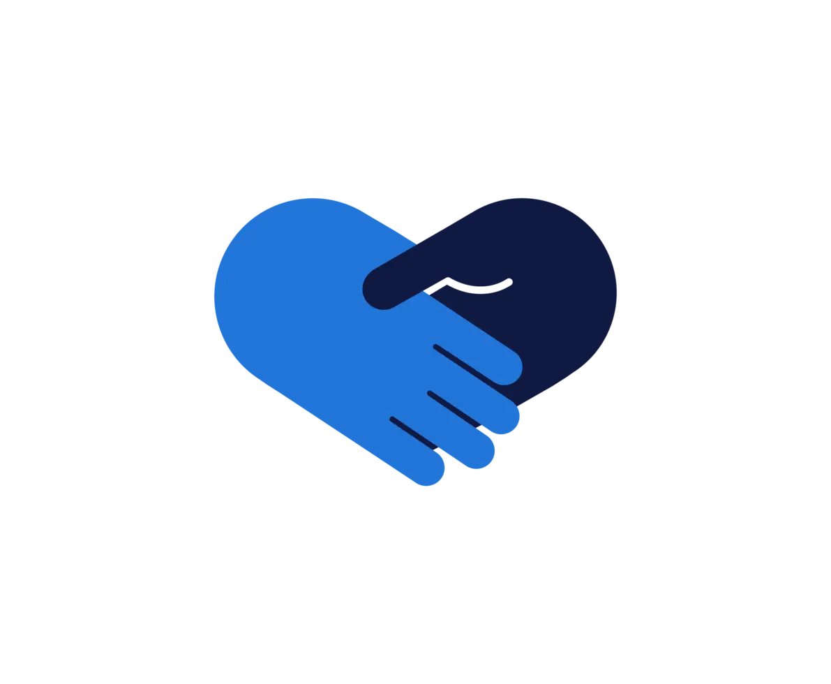2 hands shaking that make a heart symbol