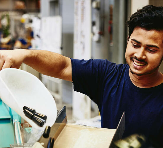 Man working on a manufacturing site.